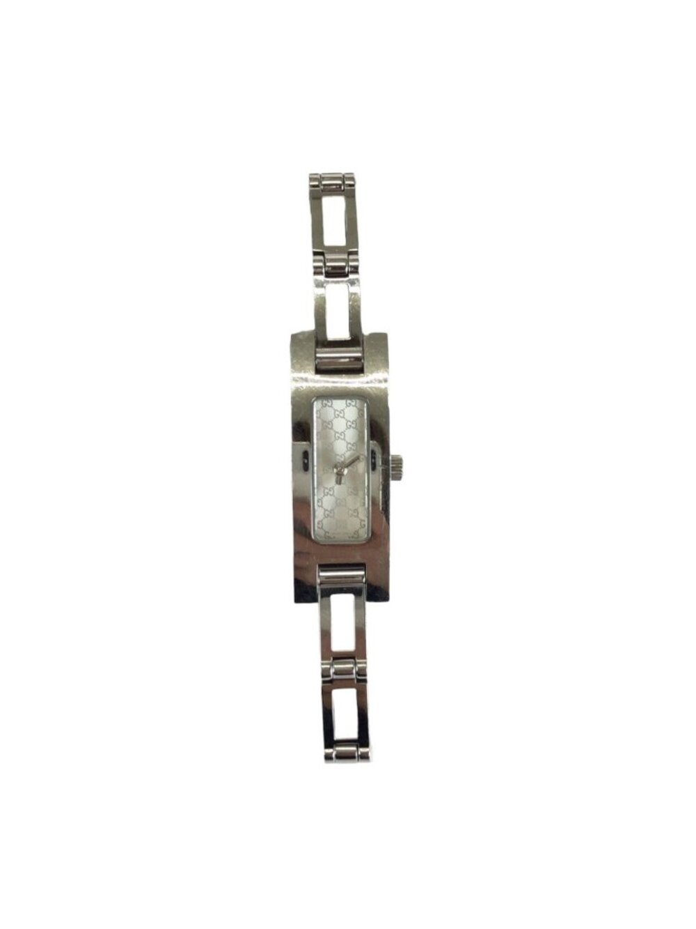 Gucci GG Pattern Bracelet Watch Silver Stainless Steel